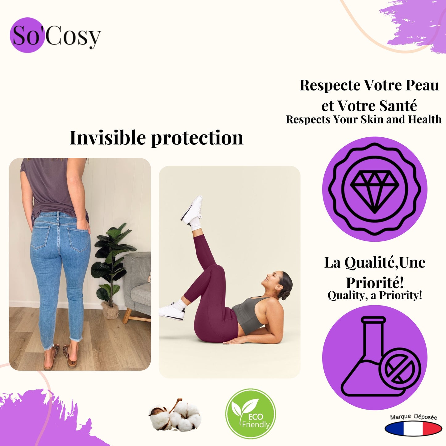 SoCosy Lot de 3 Culottes Menstruelles IRIS invisible - So'Cosy