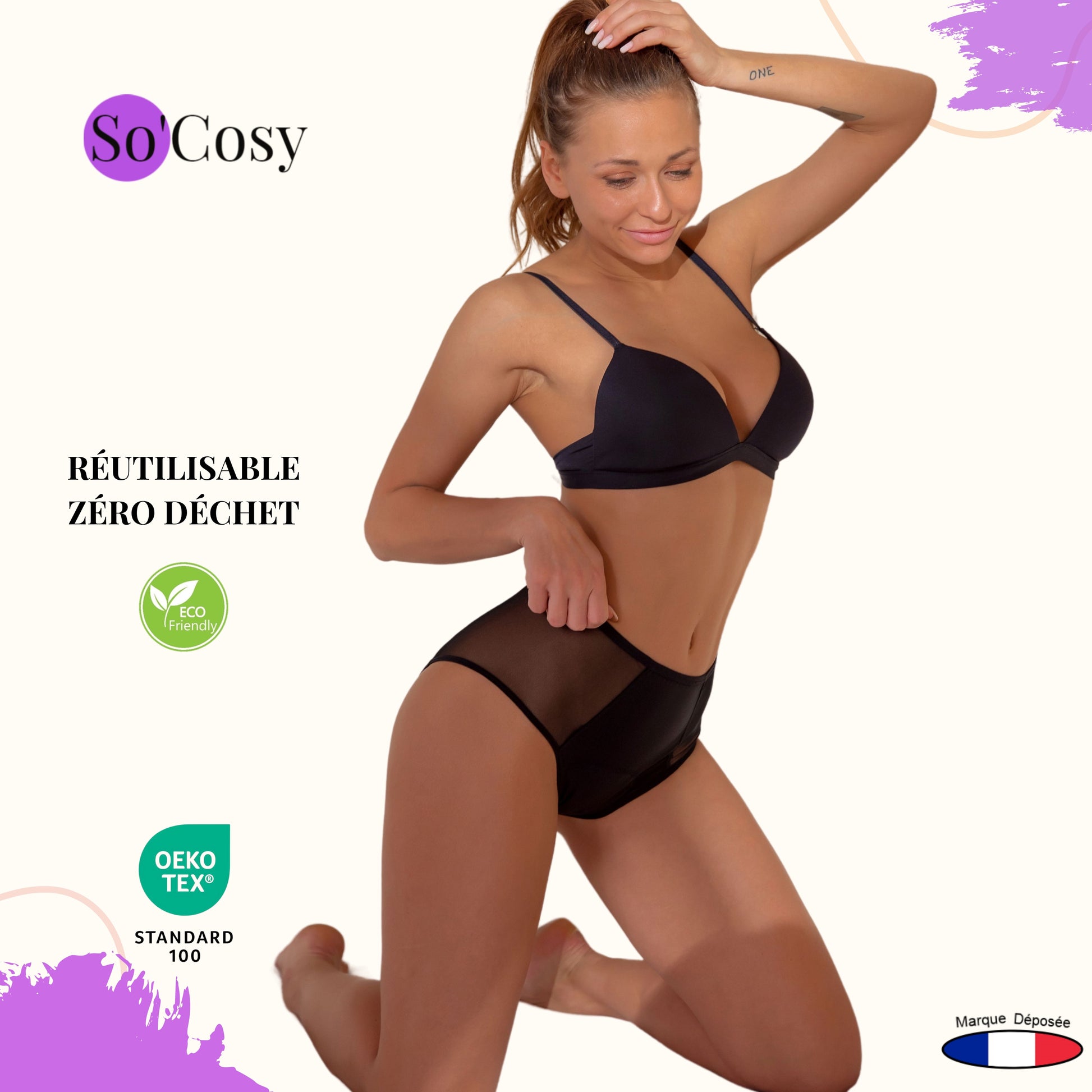 So’Cosy Lot de 3 Culottes Menstruelles ADRIA Taille Haute - So'Cosy